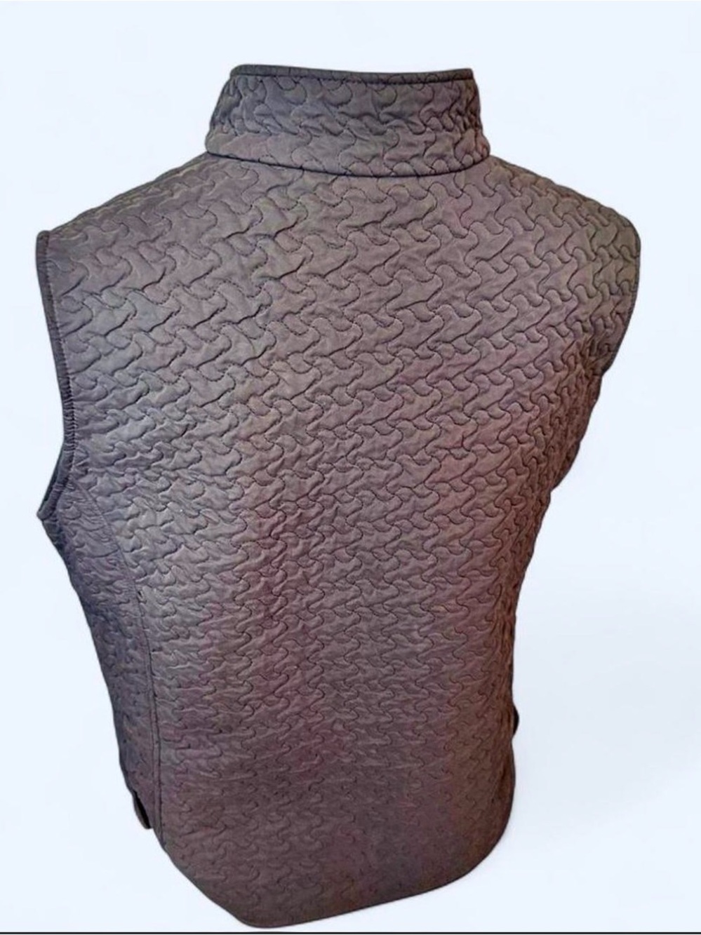 Robert Kitchen Quilted Zip-Front Vest - Black Snap Details On Sides Zip Pockets View 4